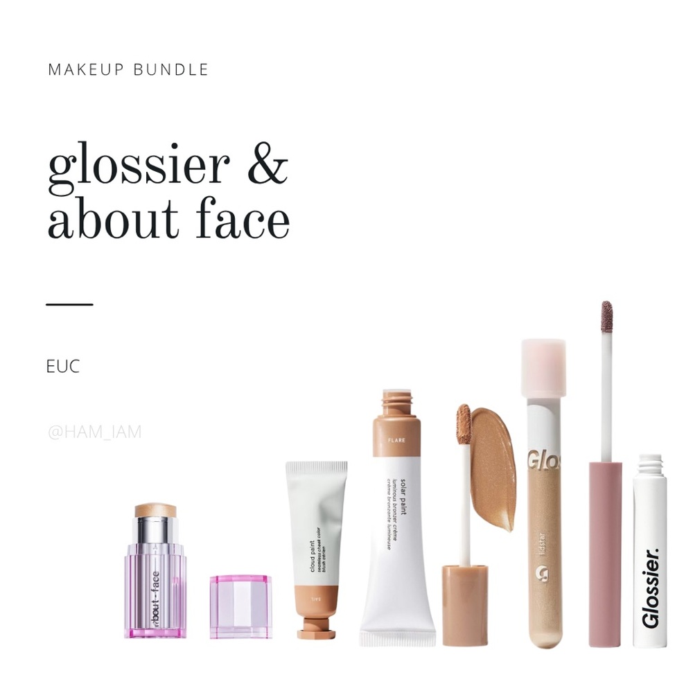 EUC Glossier & About Face Makeup Bundle